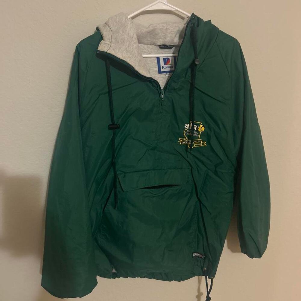 Green rennoc athletic windbreaker jacket